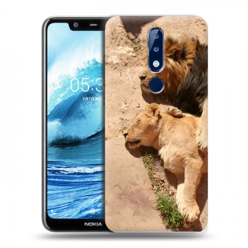 Дизайнерский силиконовый чехол для Nokia 5.1 Plus Львы