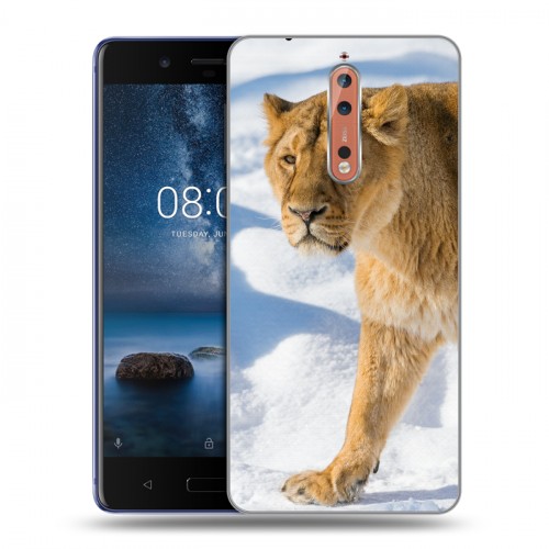 Дизайнерский пластиковый чехол для Nokia 8 Львы