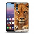 Дизайнерский силиконовый с усиленными углами чехол для Huawei P20 Pro Львы