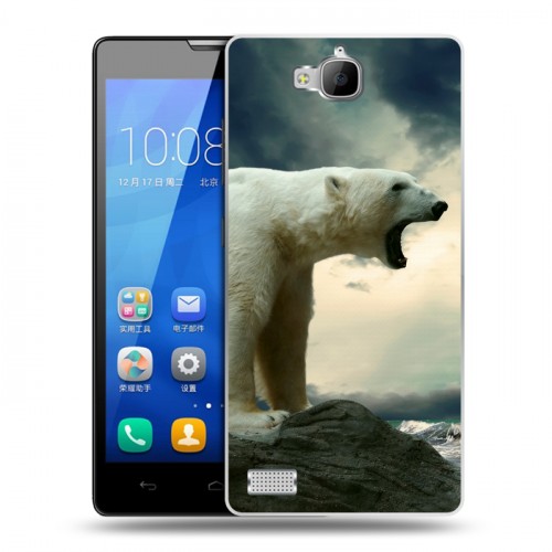 Дизайнерский пластиковый чехол для Huawei Honor 3c Медведи