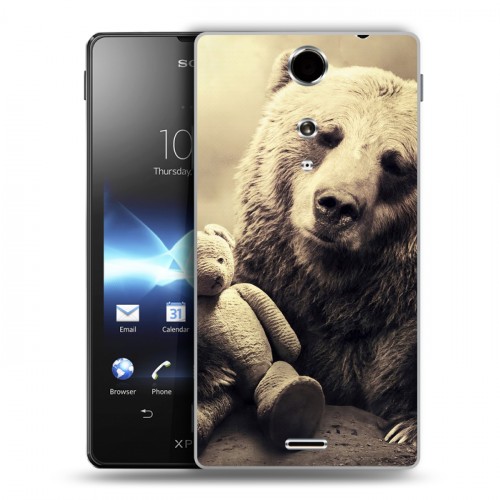 Дизайнерский пластиковый чехол для Sony Xperia TX Медведи