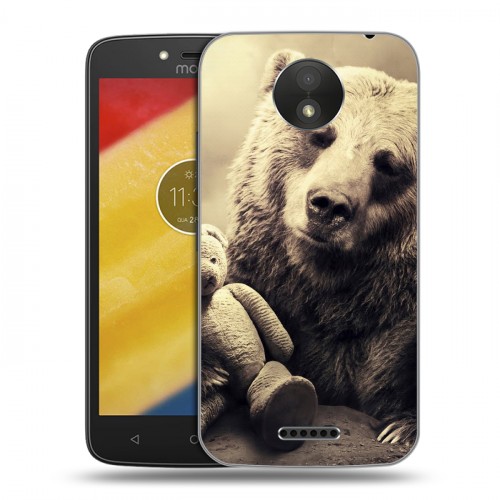 Дизайнерский пластиковый чехол для Motorola Moto C Plus Медведи