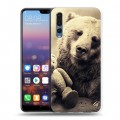 Дизайнерский силиконовый с усиленными углами чехол для Huawei P20 Pro Медведи