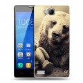 Дизайнерский пластиковый чехол для Huawei Honor 3c Медведи