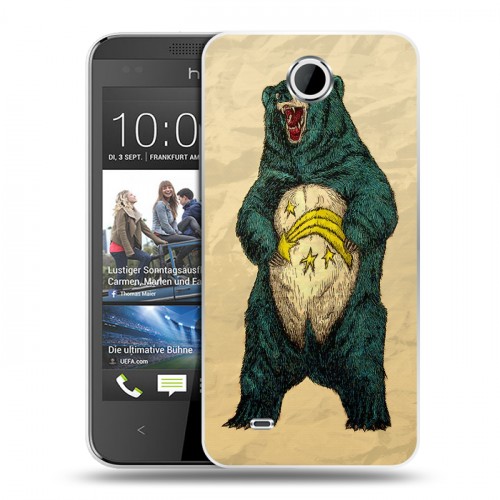 Дизайнерский пластиковый чехол для HTC Desire 300 Медведи