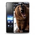 Дизайнерский пластиковый чехол для Sony Xperia TX Медведи