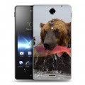 Дизайнерский пластиковый чехол для Sony Xperia TX Медведи