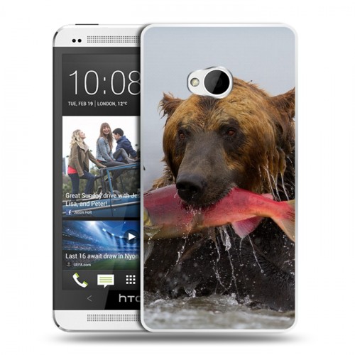 Дизайнерский пластиковый чехол для HTC One (M7) Dual SIM Медведи