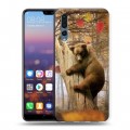 Дизайнерский силиконовый с усиленными углами чехол для Huawei P20 Pro Медведи