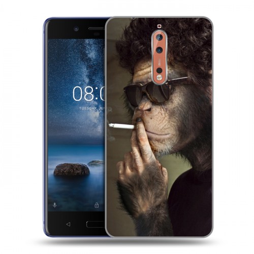 Дизайнерский пластиковый чехол для Nokia 8 Обезьяны