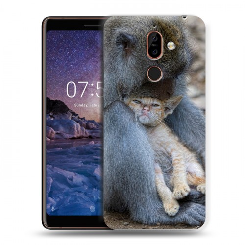 Дизайнерский пластиковый чехол для Nokia 7 Plus Обезьяны