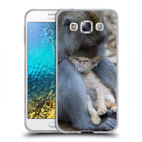 Дизайнерский пластиковый чехол для Samsung Galaxy E5 Обезьяны