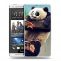 Дизайнерский пластиковый чехол для HTC One (M7) Dual SIM Панды