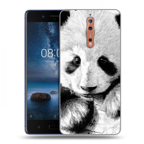 Дизайнерский пластиковый чехол для Nokia 8 Панды