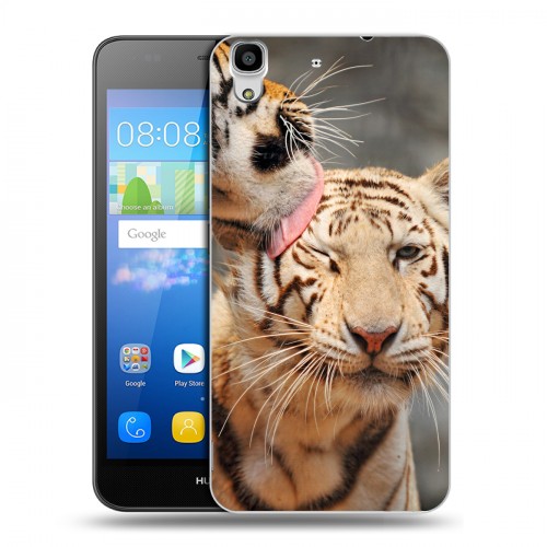 Дизайнерский пластиковый чехол для Huawei Y6 Тигры