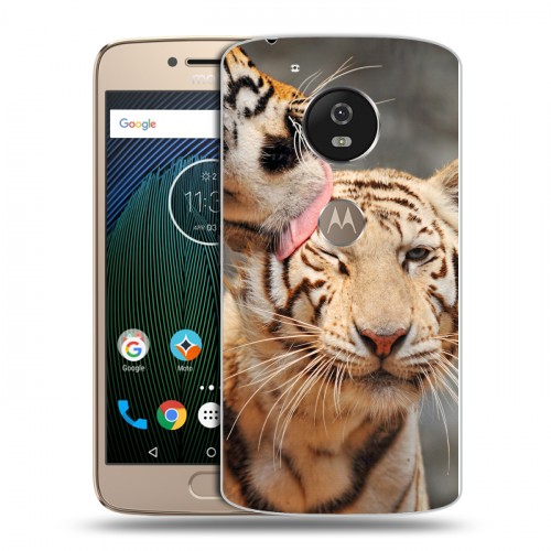 Дизайнерский силиконовый чехол для Motorola Moto G5s Тигры