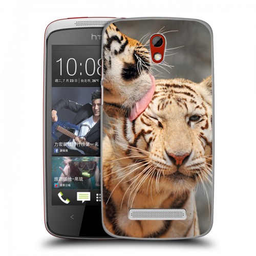 Дизайнерский пластиковый чехол для HTC Desire 500 Тигры