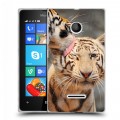 Дизайнерский пластиковый чехол для Microsoft Lumia 435 Тигры