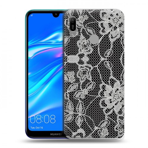 Дизайнерский пластиковый чехол для Huawei Y6 (2019) Черные кружева