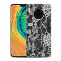 Дизайнерский пластиковый чехол для Huawei Mate 30 Черные кружева