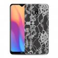 Дизайнерский силиконовый с усиленными углами чехол для Xiaomi RedMi 8A Черные кружева