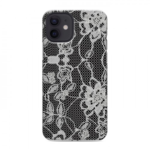 Дизайнерский силиконовый чехол для Iphone 12 Черные кружева