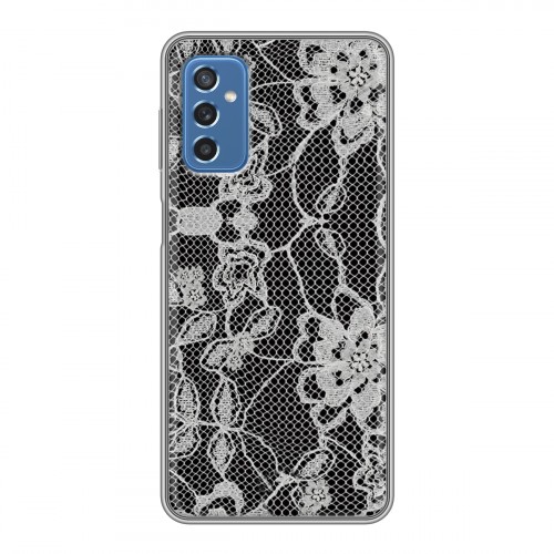 Дизайнерский силиконовый чехол для Samsung Galaxy M52 5G Черные кружева