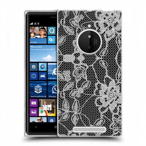 Дизайнерский пластиковый чехол для Nokia Lumia 830 Черные кружева