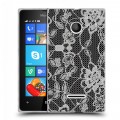 Дизайнерский пластиковый чехол для Microsoft Lumia 435 Черные кружева