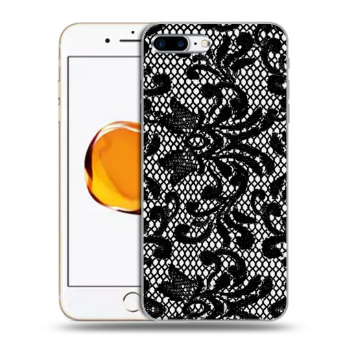 Дизайнерский силиконовый чехол для Iphone 7 Plus / 8 Plus Черные кружева