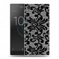 Дизайнерский пластиковый чехол для Sony Xperia L1 Черные кружева