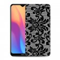 Дизайнерский силиконовый с усиленными углами чехол для Xiaomi RedMi 8A Черные кружева