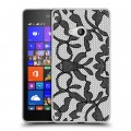 Дизайнерский пластиковый чехол для Microsoft Lumia 540 Черные кружева