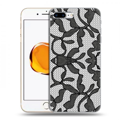 Дизайнерский силиконовый чехол для Iphone 7 Plus / 8 Plus Черные кружева