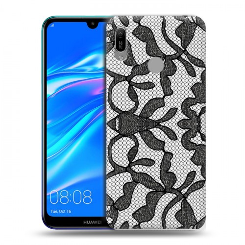 Дизайнерский пластиковый чехол для Huawei Y6 (2019) Черные кружева