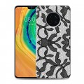 Дизайнерский пластиковый чехол для Huawei Mate 30 Черные кружева