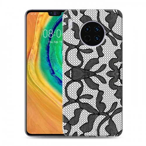 Дизайнерский пластиковый чехол для Huawei Mate 30 Черные кружева