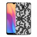 Дизайнерский силиконовый с усиленными углами чехол для Xiaomi RedMi 8A Черные кружева