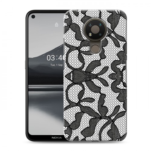 Дизайнерский силиконовый чехол для Nokia 3.4 Черные кружева