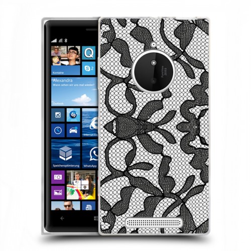 Дизайнерский пластиковый чехол для Nokia Lumia 830 Черные кружева