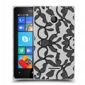 Дизайнерский пластиковый чехол для Microsoft Lumia 435 Черные кружева