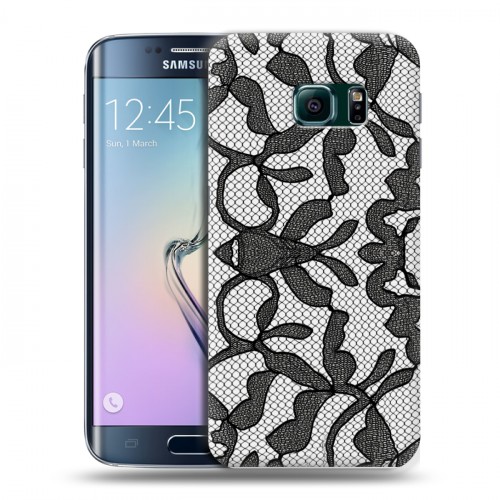 Дизайнерский пластиковый чехол для Samsung Galaxy S6 Edge Черные кружева