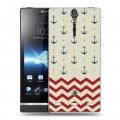 Дизайнерский пластиковый чехол для Sony Xperia S Морские шаблоны