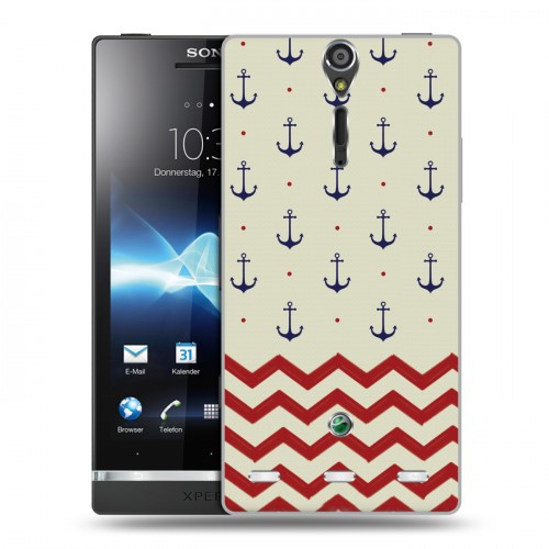 Дизайнерский пластиковый чехол для Sony Xperia S Морские шаблоны