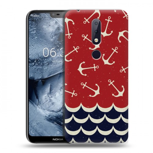 Дизайнерский пластиковый чехол для Nokia 6.1 Plus Морские шаблоны