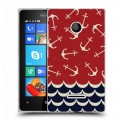 Дизайнерский пластиковый чехол для Microsoft Lumia 435 Морские шаблоны