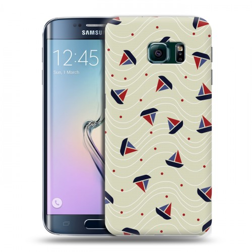Дизайнерский пластиковый чехол для Samsung Galaxy S6 Edge Морские шаблоны