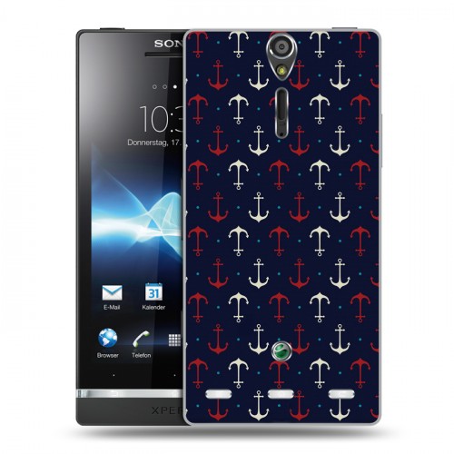 Дизайнерский пластиковый чехол для Sony Xperia S Морские шаблоны