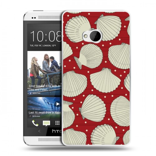Дизайнерский пластиковый чехол для HTC One (M7) Dual SIM Морские шаблоны