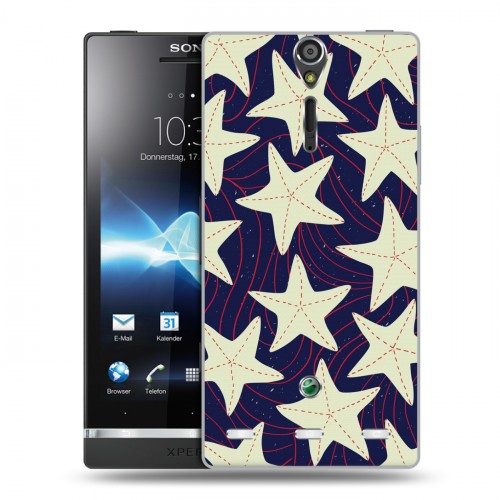 Дизайнерский пластиковый чехол для Sony Xperia S Морские шаблоны